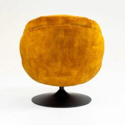 Fauteuil Pivotant En Velours Ocre - Topi -Magasin Général Pour La Maison fauteuil pivotant en velours ocre topi 678908 678908 FRN05 WEB