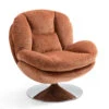Fauteuil Pivotant En Velours Rouille - Topi