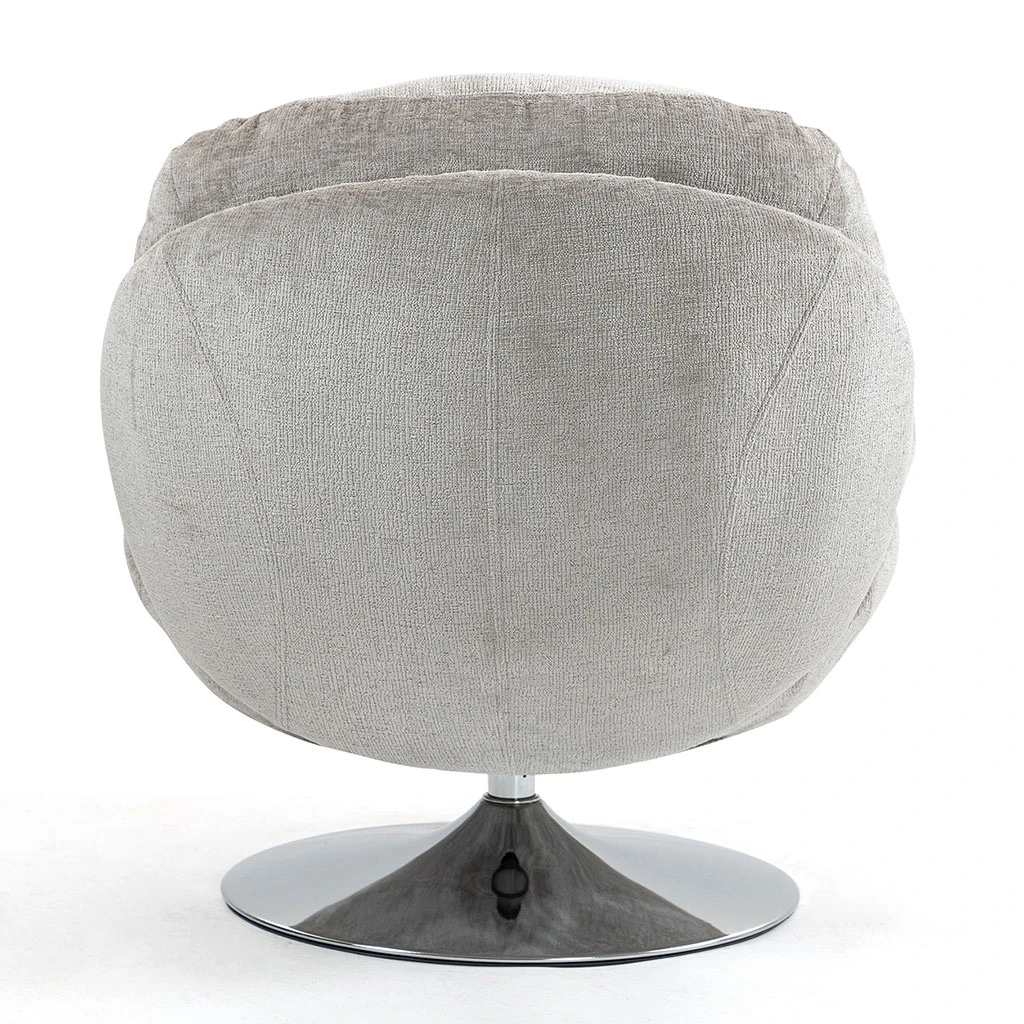 Fauteuil Pivotant En Velours Taupe - Topi 5 Fauteuil Pivotant En Velours Taupe - Topi – Image 5
