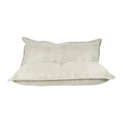 Fauteuil Pouf 2 Places En Velours Côtelé Beige - Sola