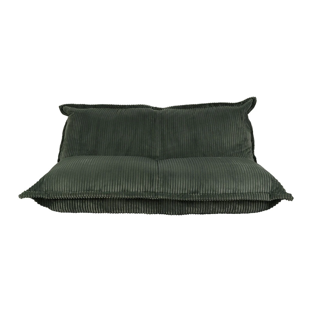 Fauteuil Pouf 2 Places En Velours Côtelé Vert -Sola 1 Fauteuil Pouf 2 Places En Velours Côtelé Vert -Sola