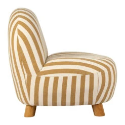Fauteuil Rayé En Coton Camel Et Bois D'hévéa - Belly -Magasin Général Pour La Maison fauteuil raye en coton camel et bois d hevea belly 78535 78535 DET02 WEB