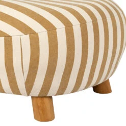 Fauteuil Rayé En Coton Camel Et Bois D'hévéa - Belly -Magasin Général Pour La Maison fauteuil raye en coton camel et bois d hevea belly 78535 78535 DET04 WEB