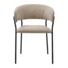 Fauteuil Repas En Tissu Et Fer Beige - Wilona