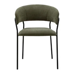 Fauteuil Repas En Tissu Et Fer Kaki - Wilona