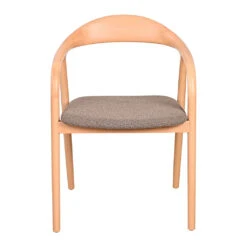 Fauteuil Repas En Tissu Taupe - Revano