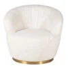 Fauteuil Tissu Effet Mohair écru - Vesna