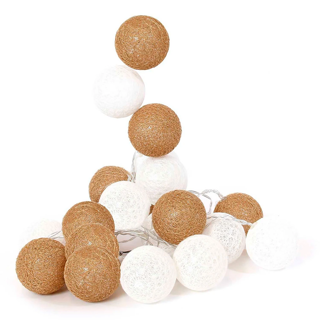 Guirlande Boule Blanc Et Or 20 Leds 1 Guirlande Boule Blanc Et Or 20 Leds