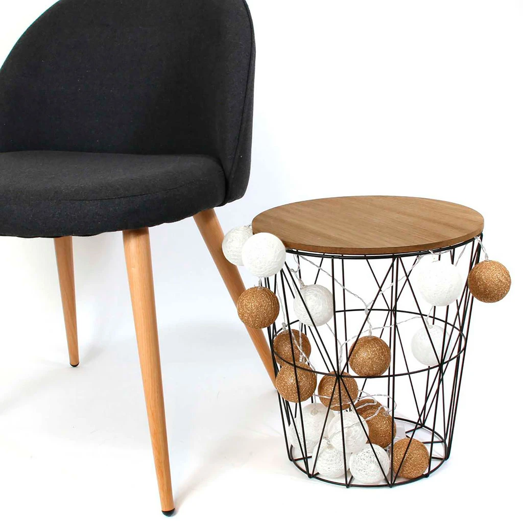 Guirlande Boule Blanc Et Or 20 Leds 4 Guirlande Boule Blanc Et Or 20 Leds – Image 4