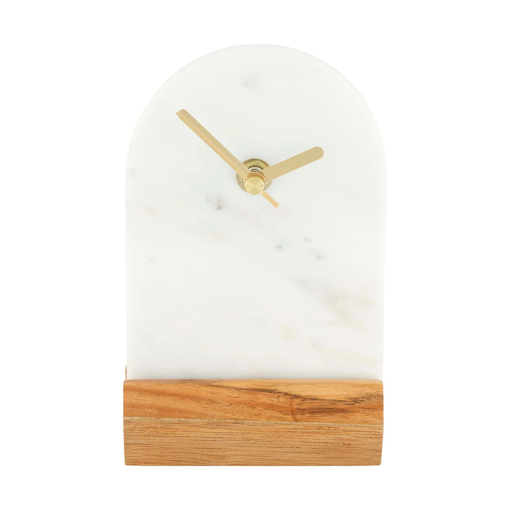 Horloge à Poser En Marbre Blanc H16cm 1 Horloge à Poser En Marbre Blanc H16cm