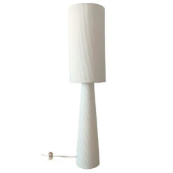 Lampadaire En Velours Côtelé Blanc H130cm - Saturne