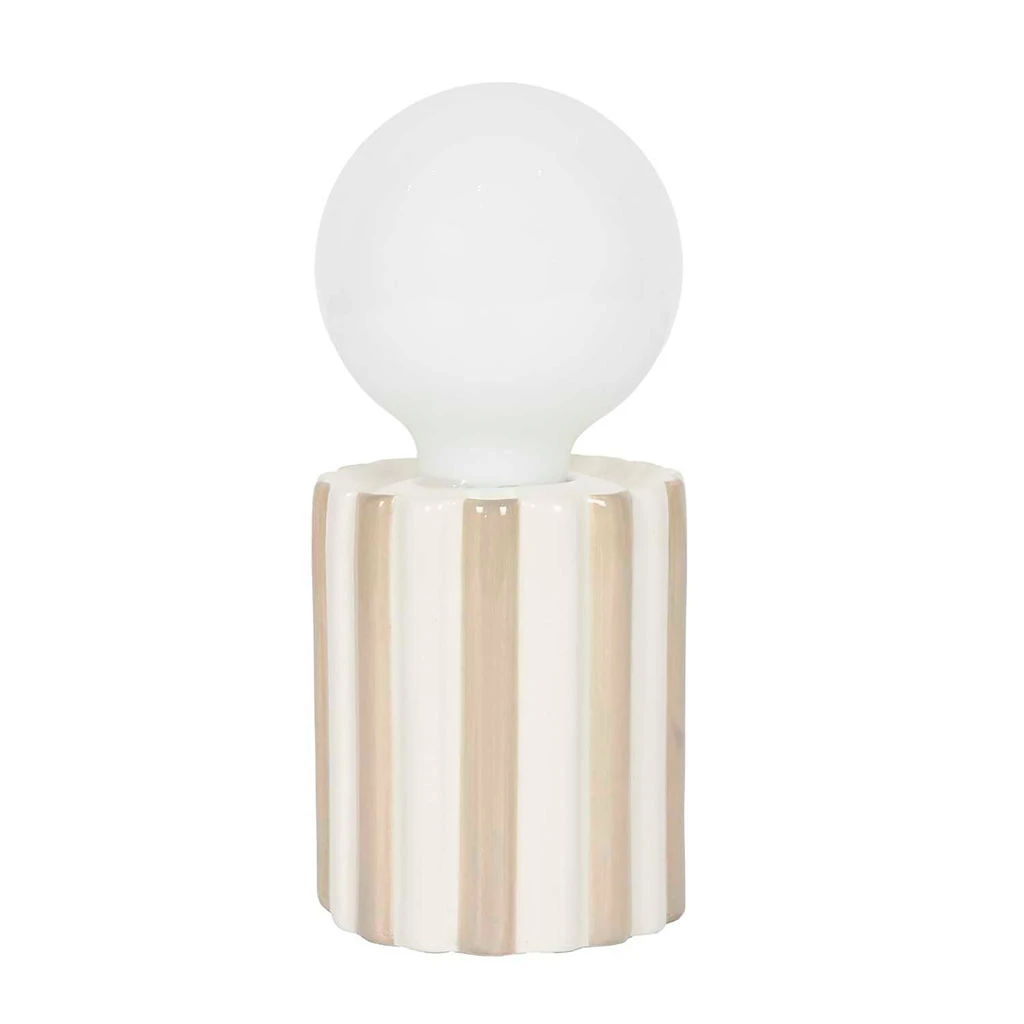 Lampe à Piles En Céramique Taupe H19cm 2 Lampe à Piles En Céramique Taupe H19cm – Image 2