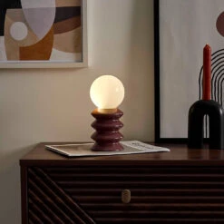 Lampe à Piles En Céramique Terracotta H21cm