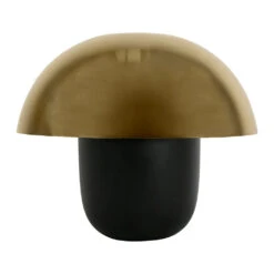 Lampe Champignon En Fer H35cm Noir Et Doré - Champart