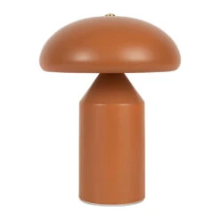 Lampe Champignon Tactile En Fer Terracotta H23cm - Arty
