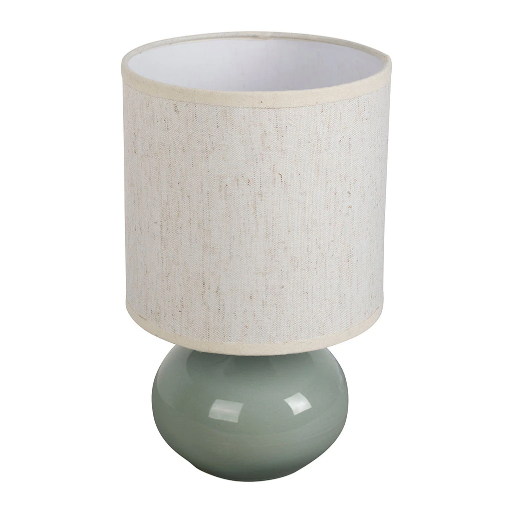 Lampe En Céramique Et Lin Sauge H25cm - Klosen 2 Lampe En Céramique Et Lin Sauge H25cm - Klosen – Image 2