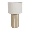 Lampe En Céramique Rayée Beige Et Blanc H46cm - Paese