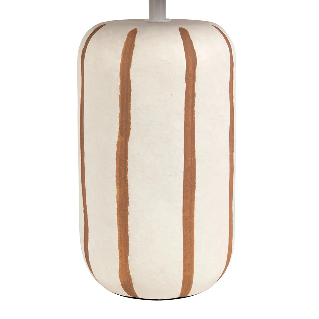 Lampe En Céramique Rayée Brun Et écru H40cm - Paese 3 Lampe En Céramique Rayée Brun Et écru H40cm - Paese – Image 3