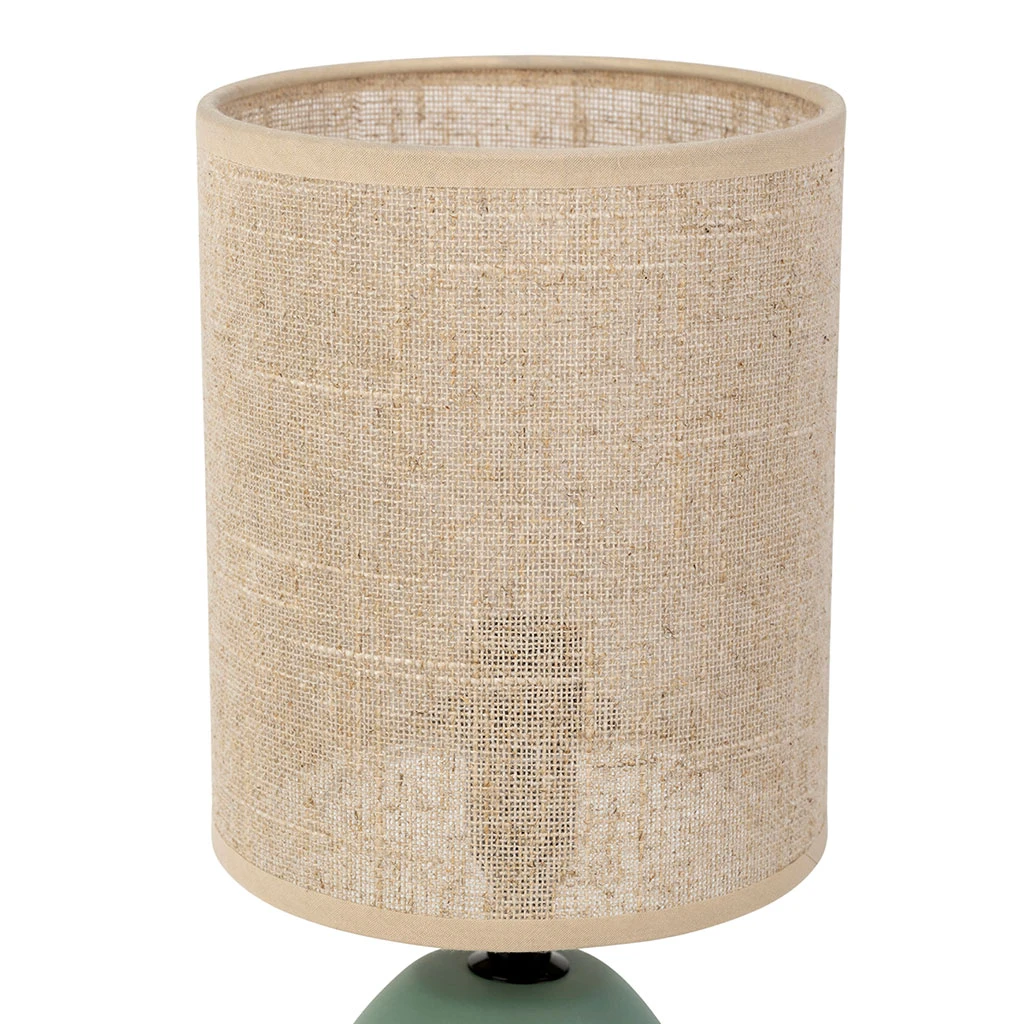 Lampe En Céramique Sauge Et Lin Naturel - Jadea 2 Lampe En Céramique Sauge Et Lin Naturel - Jadea – Image 2