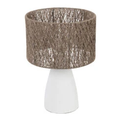 Magasin Général Pour La Maison -Magasin Général Pour La Maison lampe en fer blanc et jute h41cm quintao 39655 39655 DET01 WEB