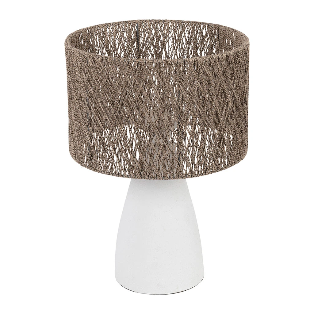 Lampe En Fer Blanc Et Jute H41cm - Quintao 2 Lampe En Fer Blanc Et Jute H41cm - Quintao – Image 2