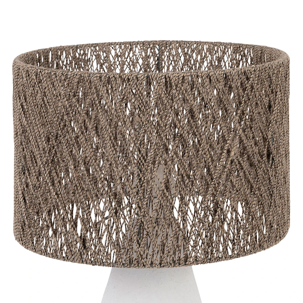 Lampe En Fer Blanc Et Jute H41cm - Quintao 3 Lampe En Fer Blanc Et Jute H41cm - Quintao – Image 3