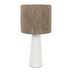 Lampe En Fer Blanc Et Jute H57cm - Quintao