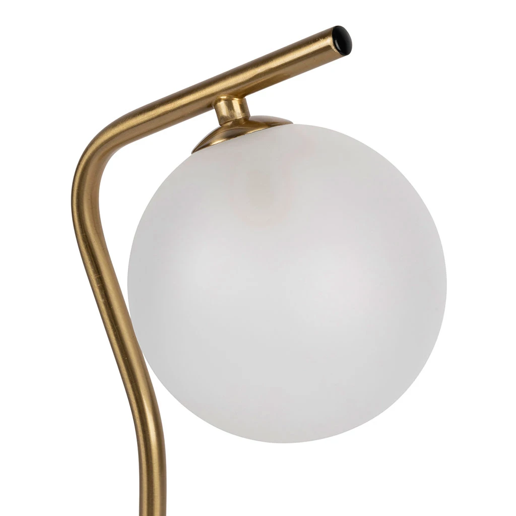 Lampe En Fer Et Verre Doré Et Blanc H37.5cm - Ardecor 2 Lampe En Fer Et Verre Doré Et Blanc H37.5cm - Ardecor – Image 2