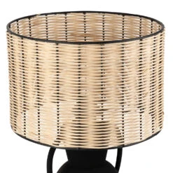 Lampe En Fer Noir Et Rotin H49cm - Haleg -Magasin Général Pour La Maison lampe en fer noir et rotin h49cm haleg 77317 77317 DET03 WEB