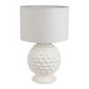 Lampe En Porcelaine Et Lin Blanc H59cm - Phebe