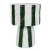 Lampe En Porcelaine Rayée émeraude Et Blanc H27cm - Alaria