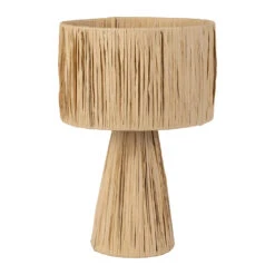 Lampe En Raphia Et Fer Naturel H30cm - Organic