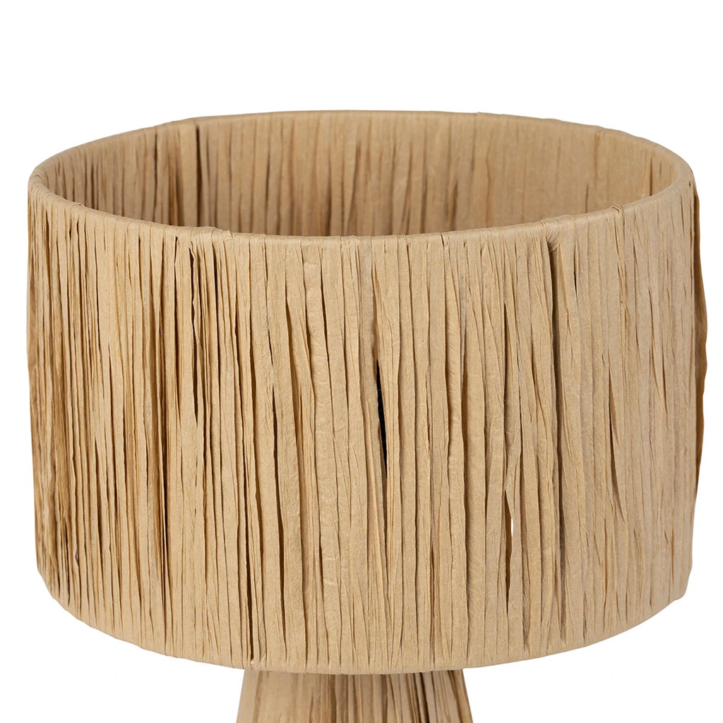 Lampe En Raphia Et Fer Naturel H30cm - Organic 3 Lampe En Raphia Et Fer Naturel H30cm - Organic – Image 3