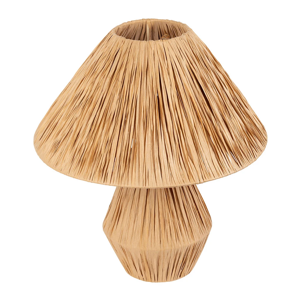 Lampe En Raphia Et Fer Naturel H41cm - Calypsa 2 Lampe En Raphia Et Fer Naturel H41cm - Calypsa – Image 2