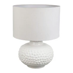 Lampe En Terre Cuite Blanc H57cm - Prasline