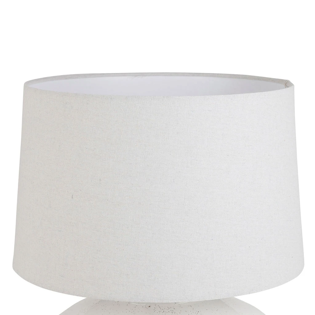 Lampe En Terre Cuite Et Lin Blanc H44.5cm - Tahra 3 Lampe En Terre Cuite Et Lin Blanc H44.5cm - Tahra – Image 3