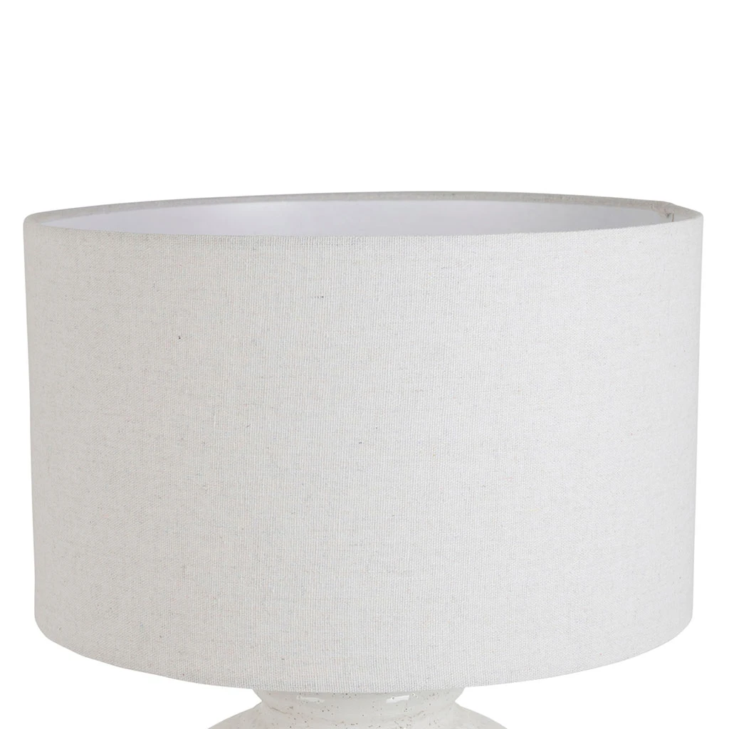 Lampe En Terre Cuite Et Lin Blanc H47.5cm - Tahra 3 Lampe En Terre Cuite Et Lin Blanc H47.5cm - Tahra – Image 3