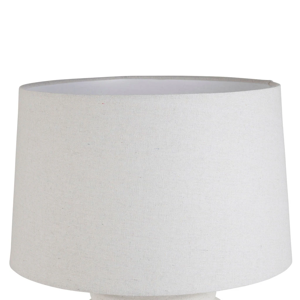 Lampe En Terre Cuite Et Lin Blanc H59cm - Tahra 3 Lampe En Terre Cuite Et Lin Blanc H59cm - Tahra – Image 3