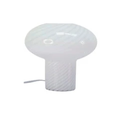 Lampe En Verre Blanc Spirale H18cm - Solene