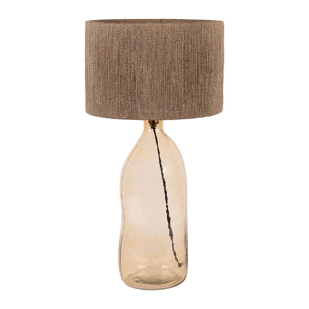 Lampe En Verre Et Jute Ambre H60cm - Heliac 1 Lampe En Verre Et Jute Ambre H60cm - Heliac