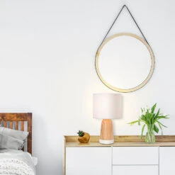 Lampe Touch Métal Effet Bois Et Coton Blanc H33cm - Baltik -Magasin Général Pour La Maison lampe touch metal effet bois et coton blanc h33cm baltik 606688 606688 FRN03 WEB