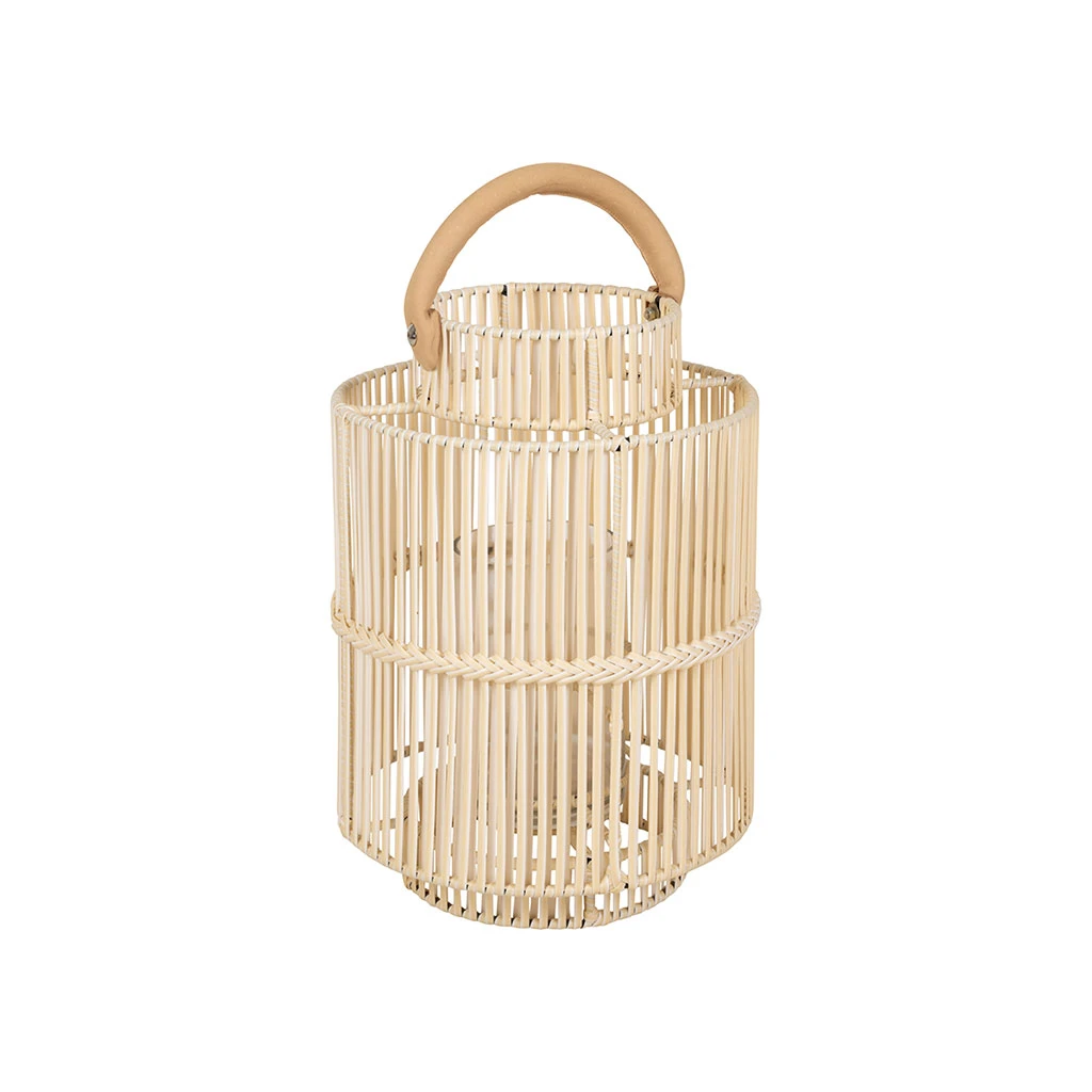 Lanterne En Fer Et Osier Blanc H45cm - Pasil 2 Lanterne En Fer Et Osier Blanc H45cm - Pasil – Image 2