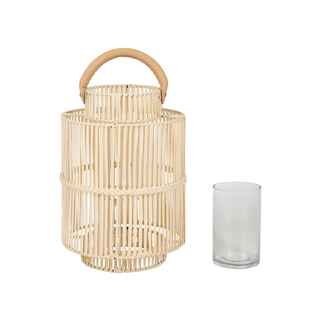 Lanterne En Fer Et Osier Blanc H45cm - Pasil 3 Lanterne En Fer Et Osier Blanc H45cm - Pasil – Image 3