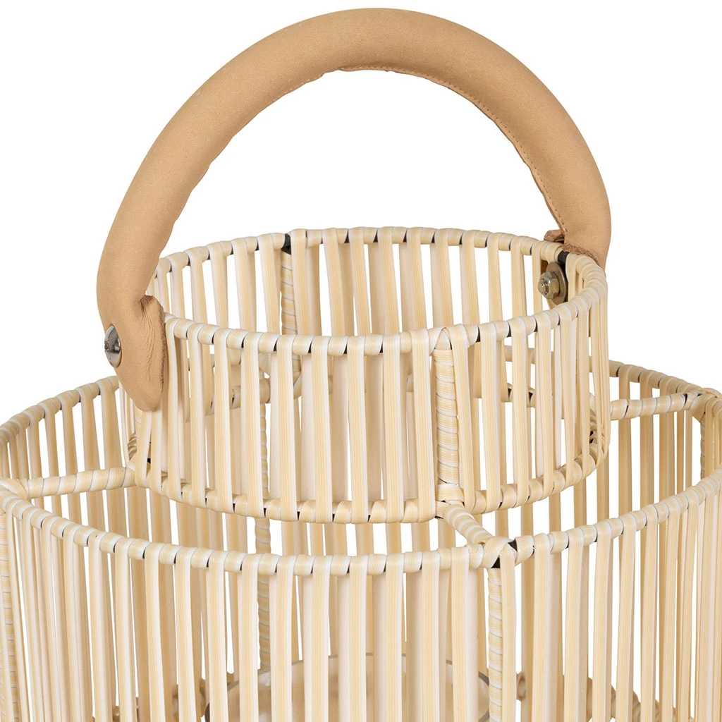 Lanterne En Fer Et Osier Blanc H45cm - Pasil 4 Lanterne En Fer Et Osier Blanc H45cm - Pasil – Image 4
