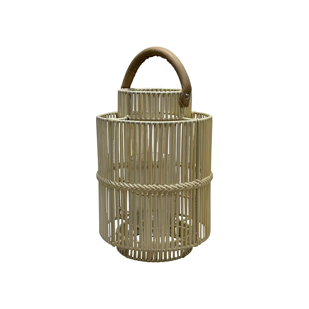 Lanterne En Fer Et Osier Blanc H45cm - Pasil 1 Lanterne En Fer Et Osier Blanc H45cm - Pasil