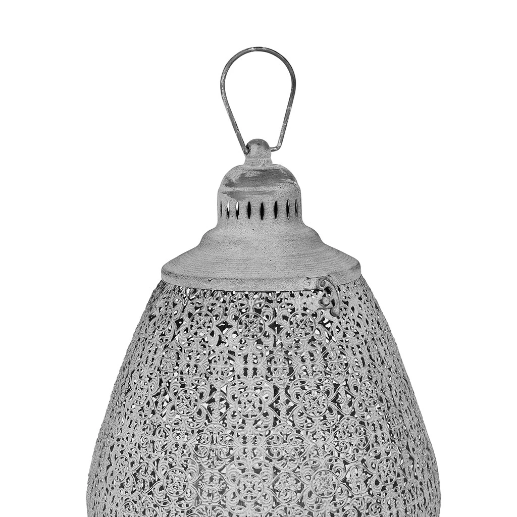 Lanterne Orient Grise En Fer Et Verre 2 Lanterne Orient Grise En Fer Et Verre – Image 2