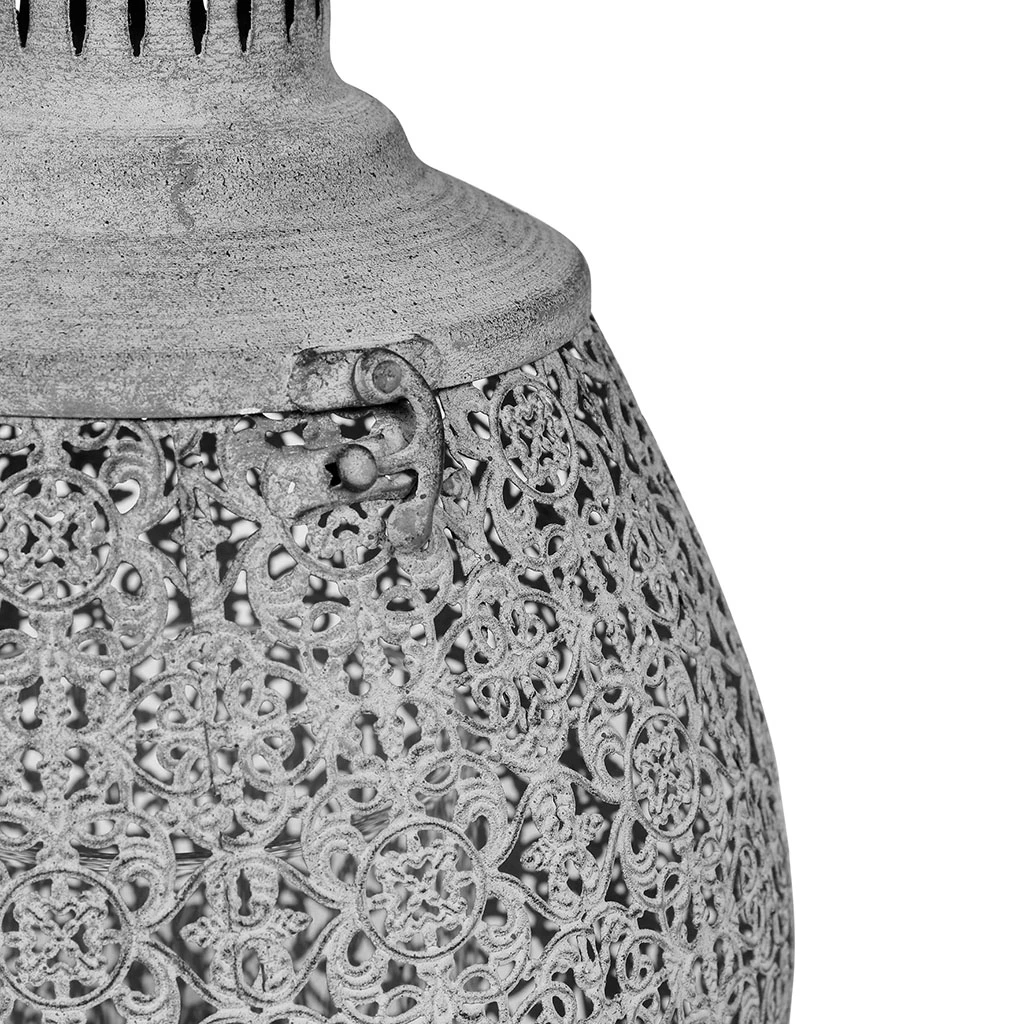 Lanterne Orient Grise En Fer Et Verre 3 Lanterne Orient Grise En Fer Et Verre – Image 3