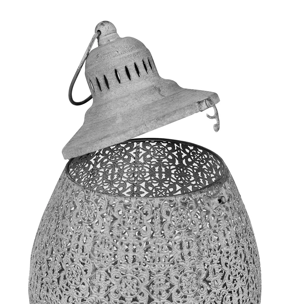 Lanterne Orient Grise En Fer Et Verre 4 Lanterne Orient Grise En Fer Et Verre – Image 4