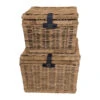 Lot De 2 Coffres Gigognes En Rotin Grisé - Java