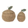 Lot De 2 Corbeille Pommes En Jonc De Mer Naturel Et Vert - Les Fruits